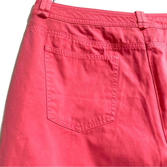 TALBOTS Pink Salamander Cotton Blend Cropped Pants Womens Plus Size 16 - Picture 8 of 13